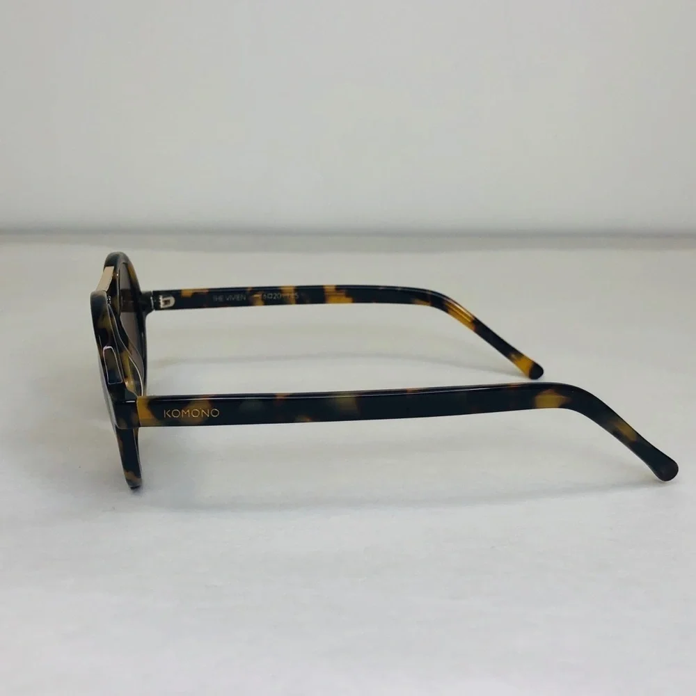 KOMONO Vivien Tortoise Demi Sunglasses NEW round brown gold UV400